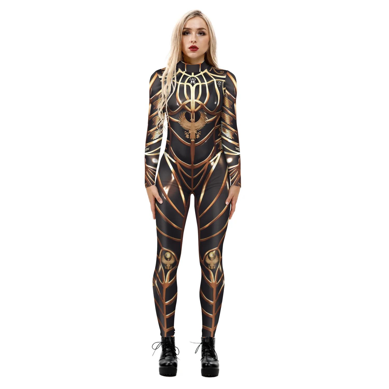 Sexy 3D Print Jumpsuit for Men and Women, Cosplay Costume,Long Sleeve Rompers,Halloween Carnival Party,Cos Clothing,