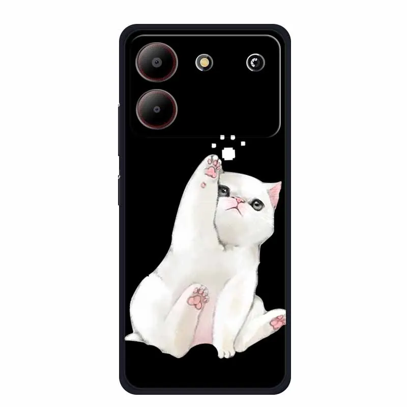 Cute Cartoon Cat Black Silicone Soft Phone Case - Stylish Protective Back Cover
