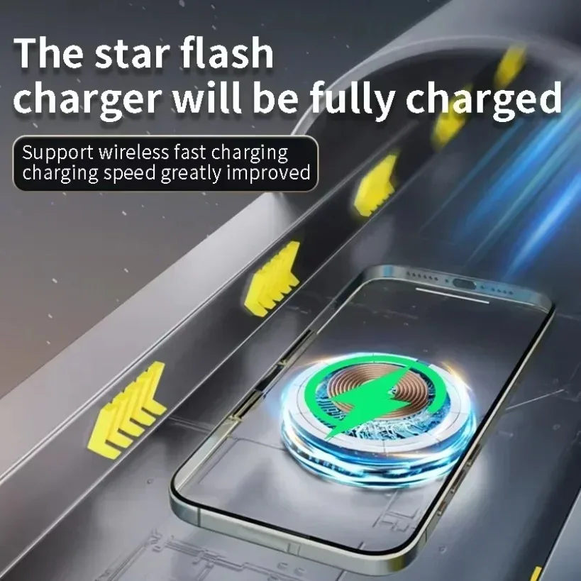 LED 자동차 마그네틱 무선 충전기 에어벤트 폰 홀더 스탠드 (Magsafe 아이폰 17 16 15 14 13 12 Pro Max 고속 충전 스테이션)