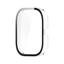 Premium Tempered Glass Full Cover Hard Bumper Protective Screen Protector for Redmi Watch 4 (Transparent)