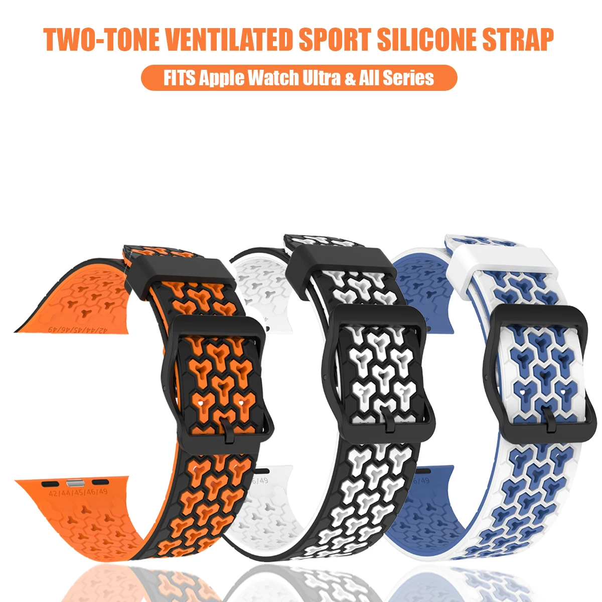 Breathable Silicone Two-Tone Adjustable Sport Band