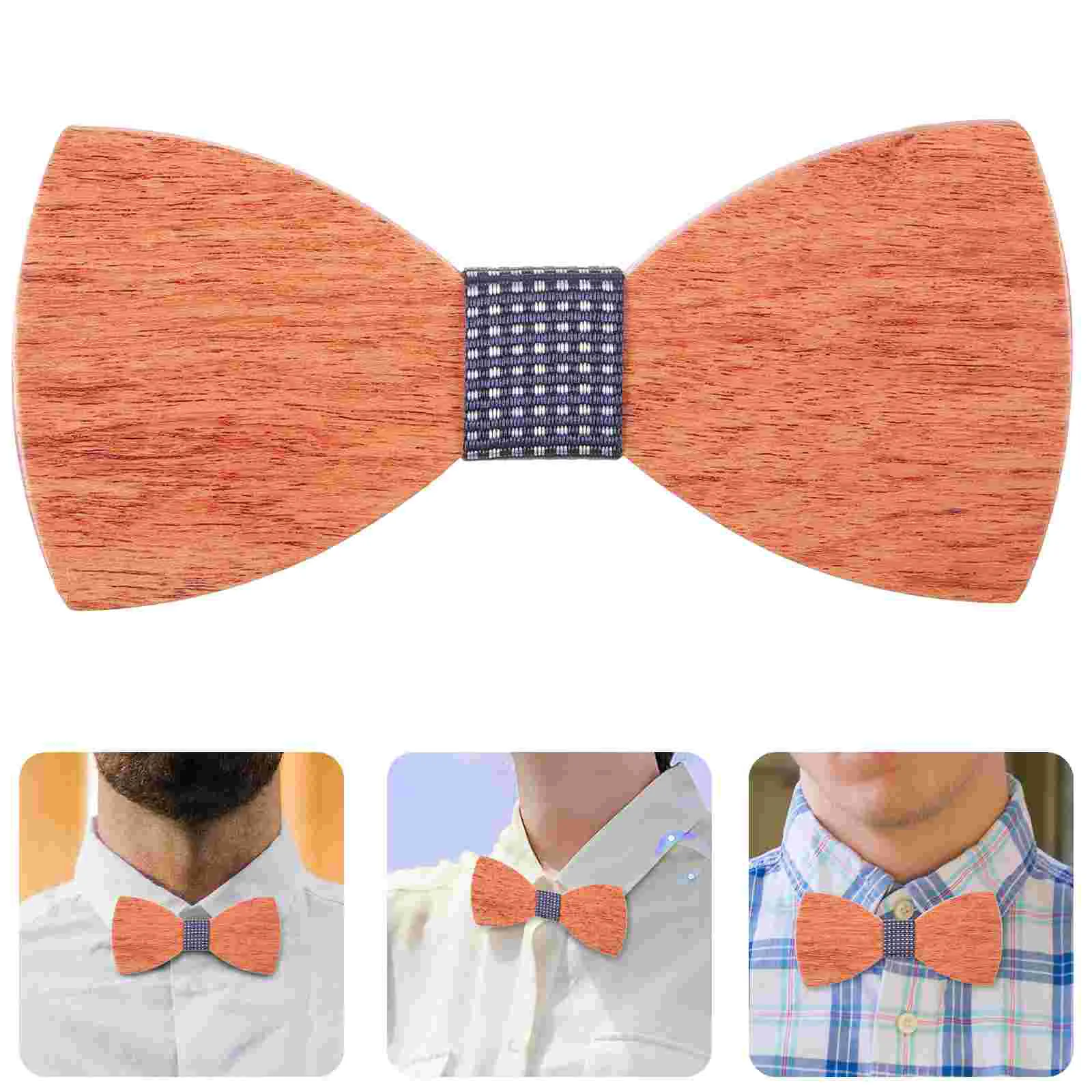 

European and American Bow Ties Daily Outfit Bowtie For Men Mens Receive Flowers Prom Lightweight Groom Wooden