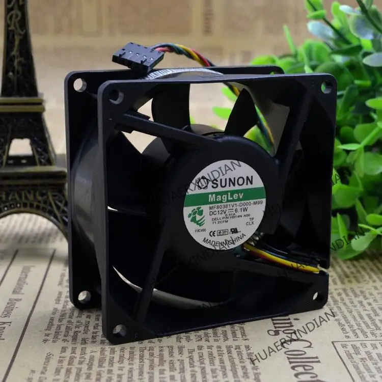 

New MF80381V1-D000-M99 12V 6.1W 8CM 8038 4 Cooling Fan Assembly Kit