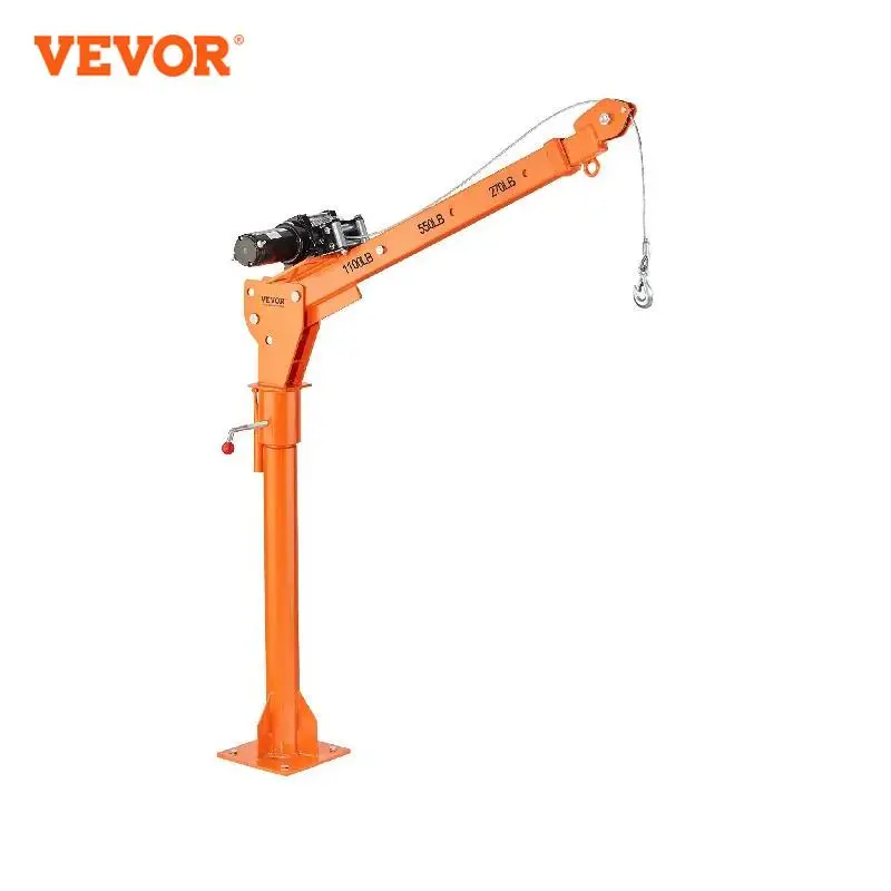 

VEVOR 1100 lbs Electric Pickup Truck Crane Truck Jib Hoist with Three Boom for Lifting Goods in Construction Forestry Factory