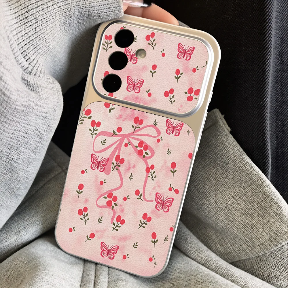 Elegant Floral Leather Phone Case Cover