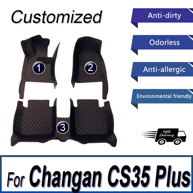 

Автомобильные коврики для Changan CS35 CS 35 Plus 2023 2022 2021 2020 2019 2018, водонепроницаемые коврики, коврики, автомобильная накладка на ногу, автомобильная накладка