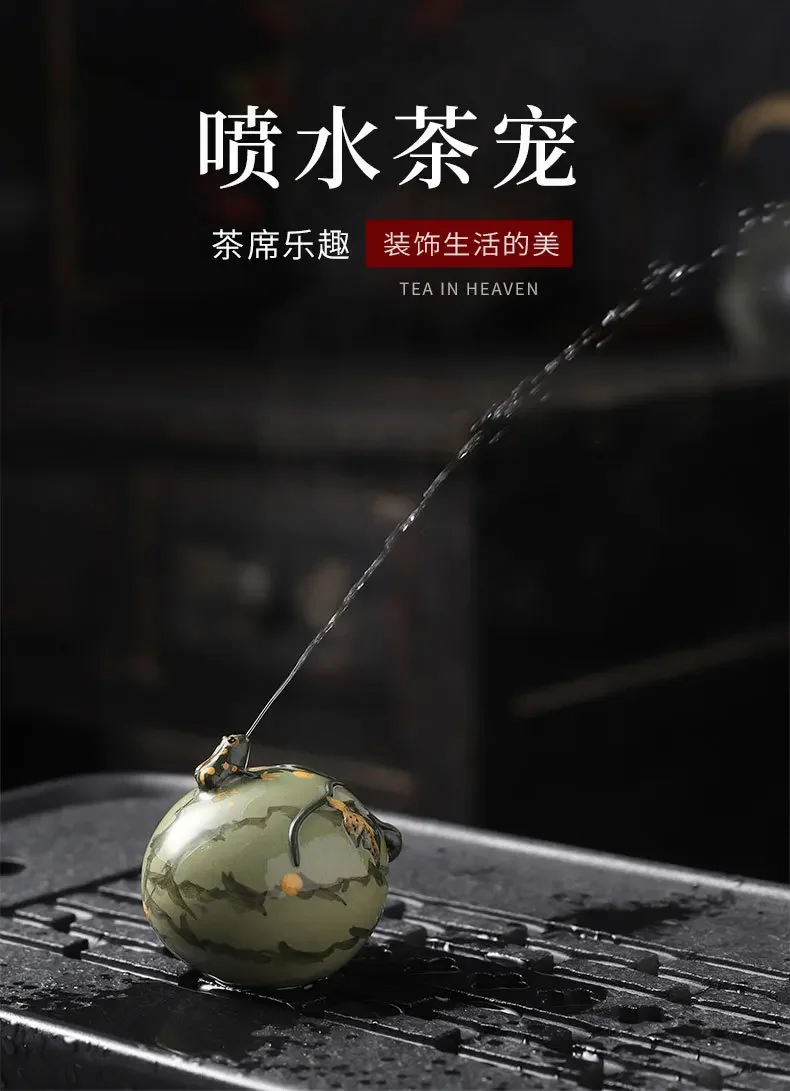 Description Picture 2 of itemYixing purple sand spray tea pet decoration pumpkin frog gourd boutique creative manual kung fu tea set