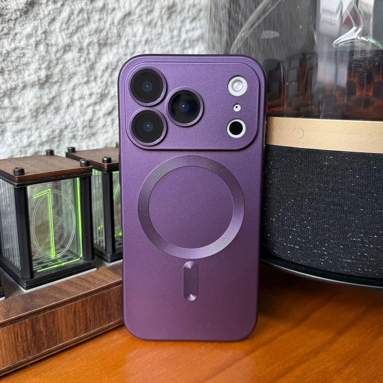 Luxury Matte MagSafe-Compatible Phone Case with Magnetic Charge and Lens Protector Cover