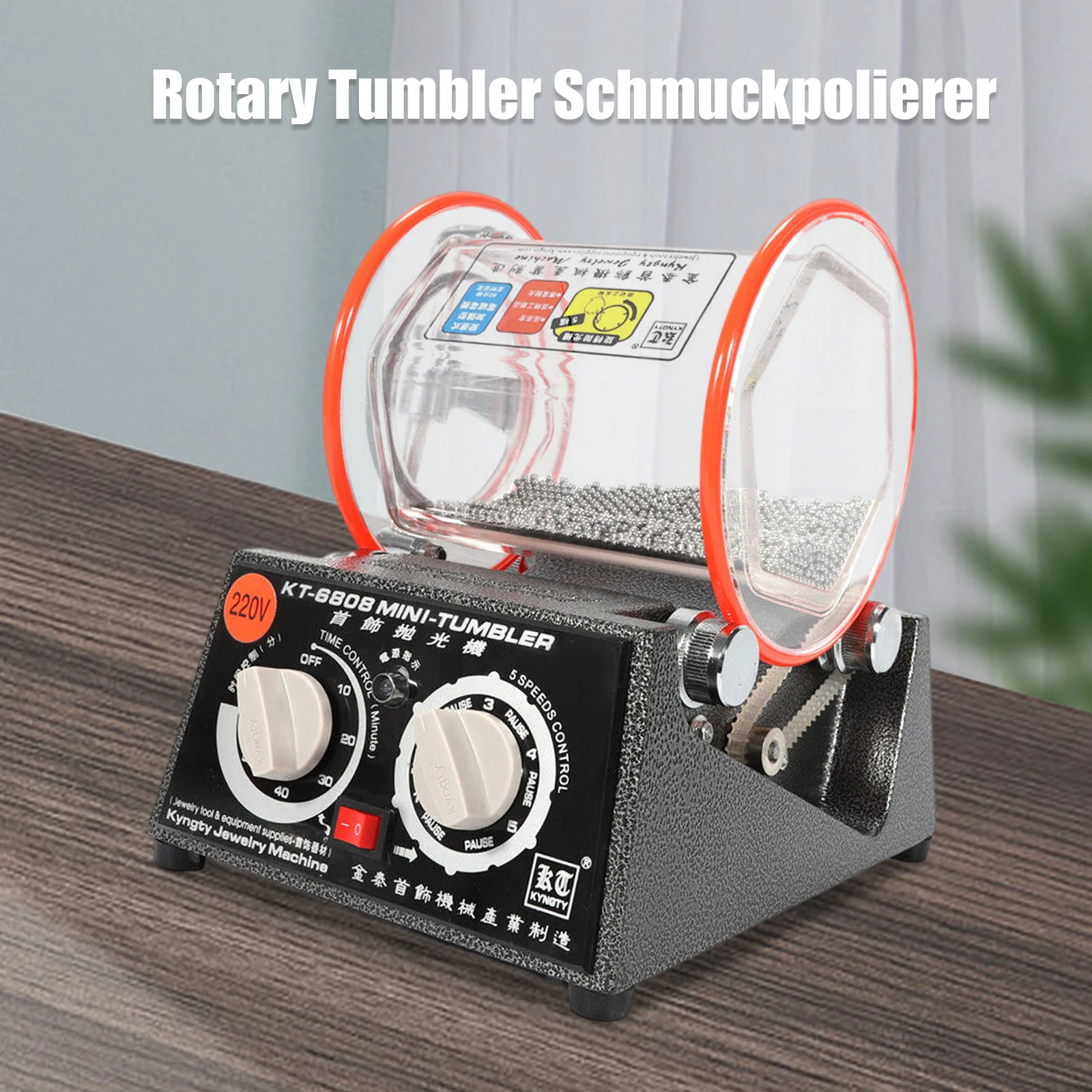 Rotary Tumbler Jewelry Polisher Machine Polishing Bead Finishing Machine 3KG 110V/220V Poliertrommel Poliermaschine 2