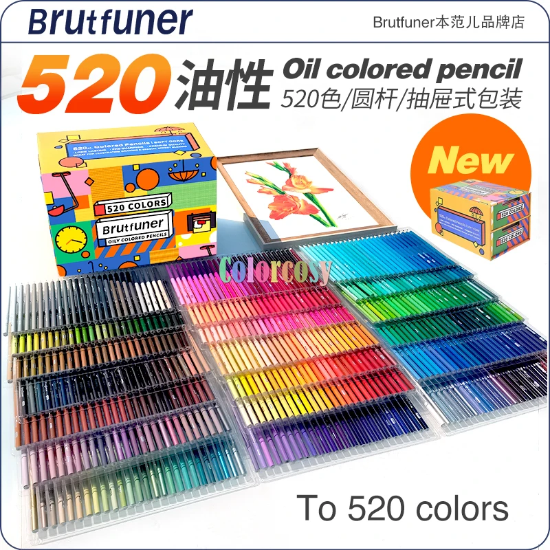 Brutfuner 520 crayons de couleur grasse, à faire soi-même, livre d