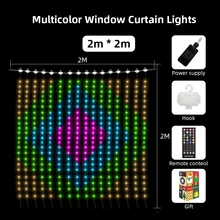  New Generation DIY LED Curtain Lights Steady Lit APP Remote Control Pattern Cartoon Text For Window Festival Wedding Decoration 