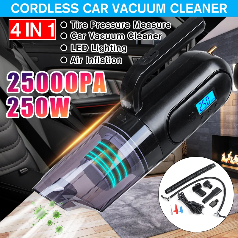 

250W 25000PA ручной пылесос робот-пылесос для автомобиля домашнем компьютере HEPA фильтр Портативный мощный влажный и сухой Применение очиститель