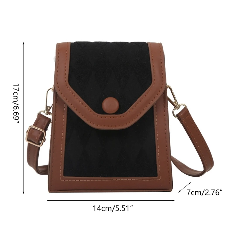 Fashionable Designer Handbag Small Vintage Shoulder Bag Phone Holder for Women Suitable for Carrying Phones E74B