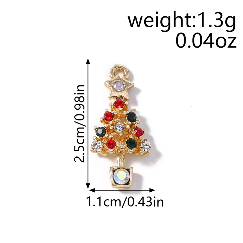 10 Stück Mix süße Emaille Weihnachtsbaum Schneeflocken Weihnachtsmann Charms Anhänger für Schmuckherstellung Halsketten Ohrringe DIY Handwerk Geschenk – Detail 20