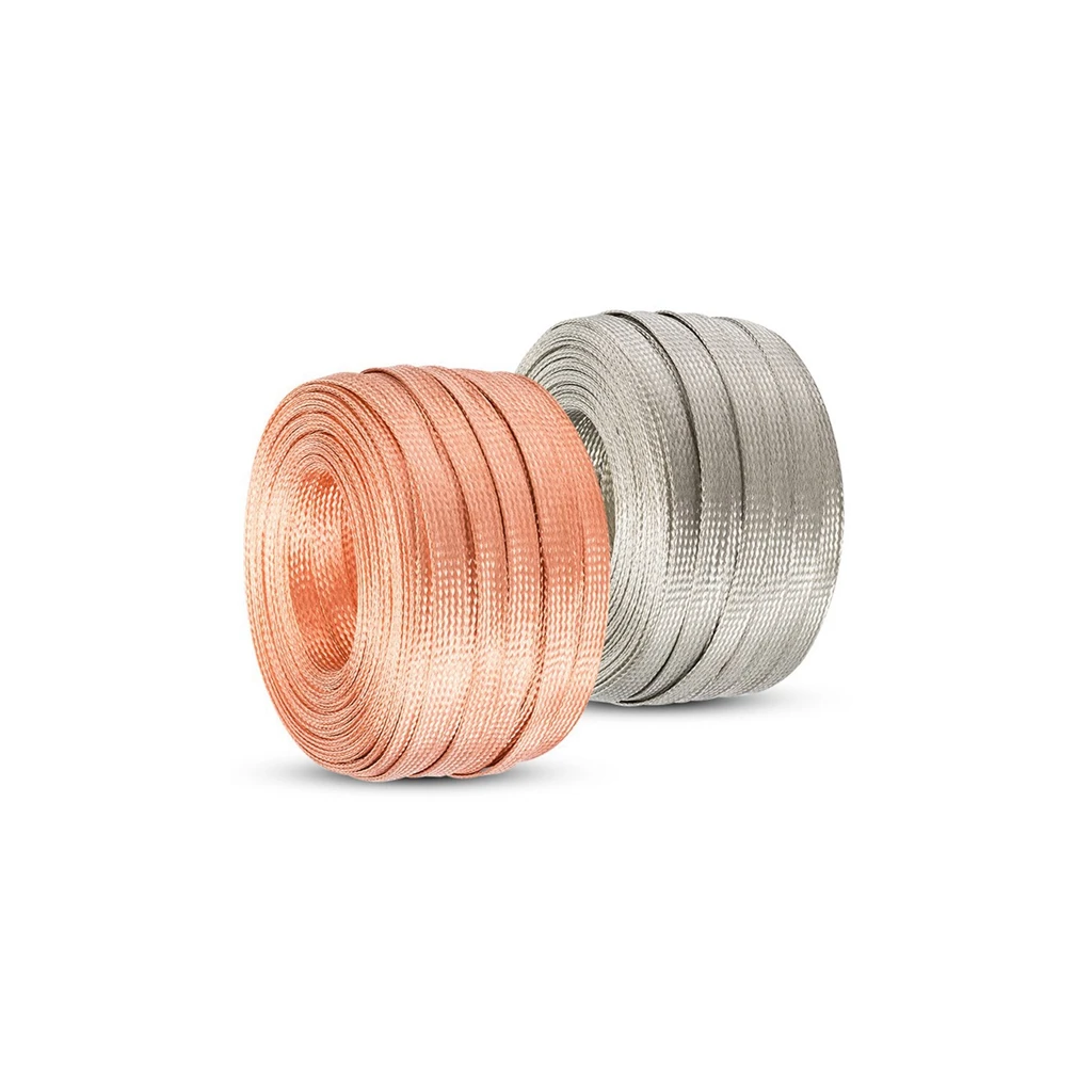 Flexible Copper Cable Sleeve Tube Braided Wrap Wire Tin Plated