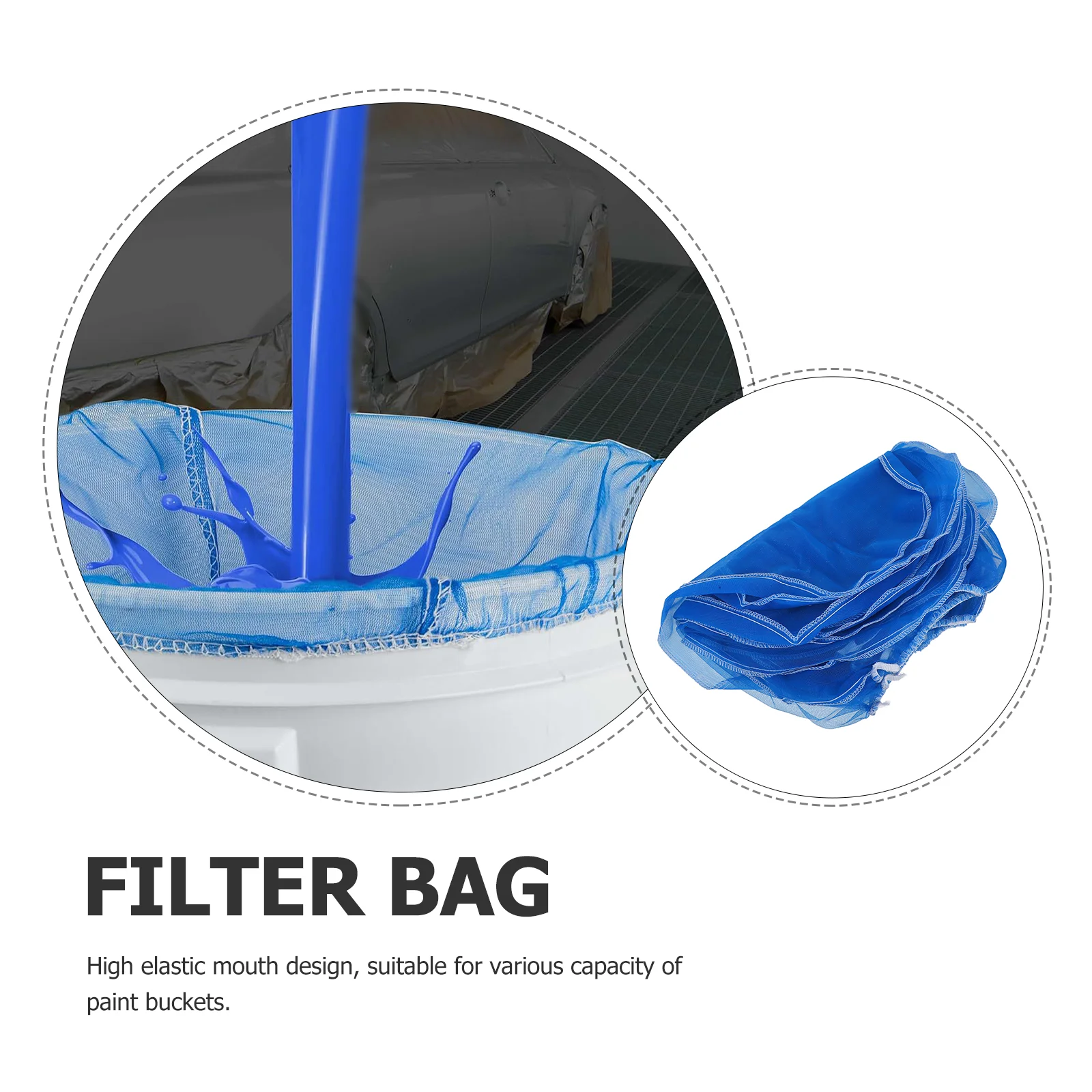 12pcs Paint Filter Bags 5 Gallon Fine Mesh Elastic Opening Strainer For Oil Paint Ink Solvent Wall Coating