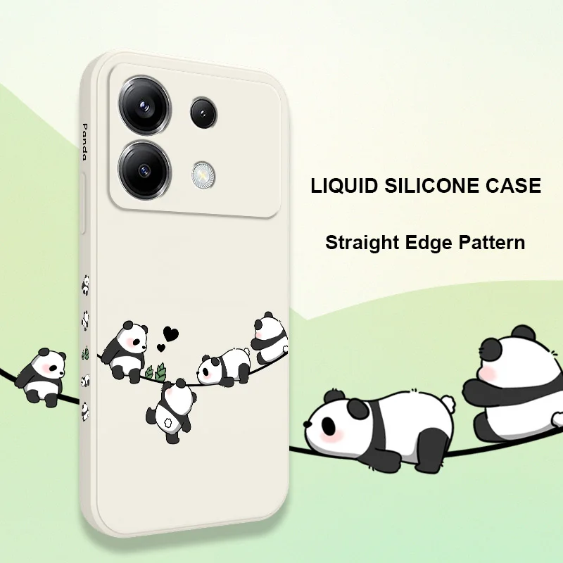 Baby Panda Phone Case Xiaomi Poco F7 X7 X6 F6 M6 M5 M5S F5 X5 F4 X4 M4 F3 M3 X3 Pro Ultra 4G 5G GT Silicone Cover