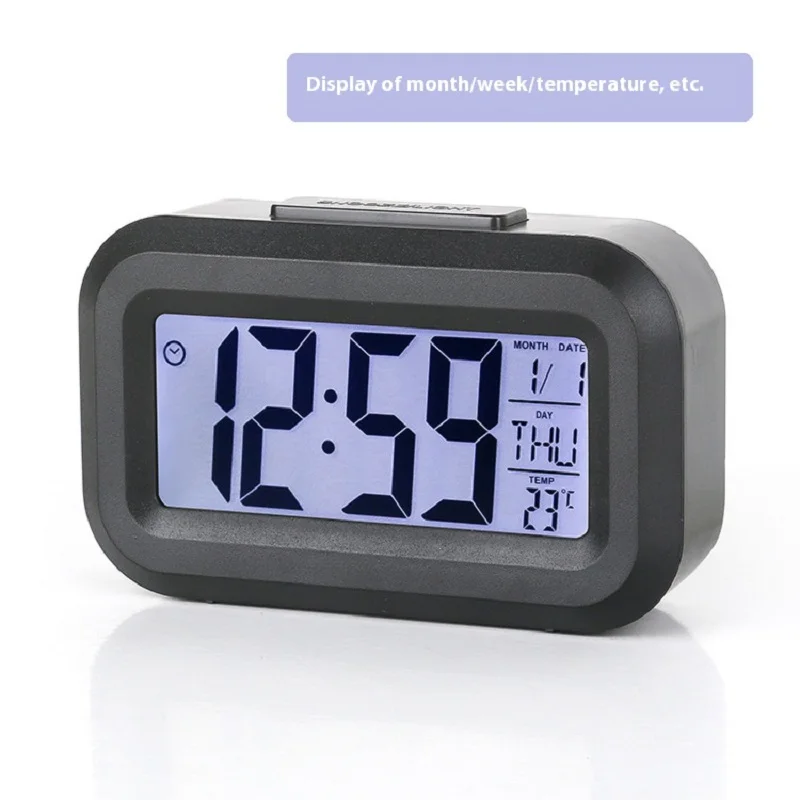 LED Digital Alarm Clock Electronic Digital Alarm Screen Desktop Clock For Home Office Backlight Snooze Data Calendar Desk Clocks