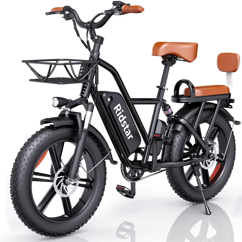 FM-001 electric bicycle 20-inch fat tires 1000W 48V 15AH Beach Mountain and Back Seat Riding Adult Electric Bicycle