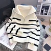 Sweater pullover women Spring and Autumn underwear 2024 New zipper stripe underlay short style popular premium sweater female 2