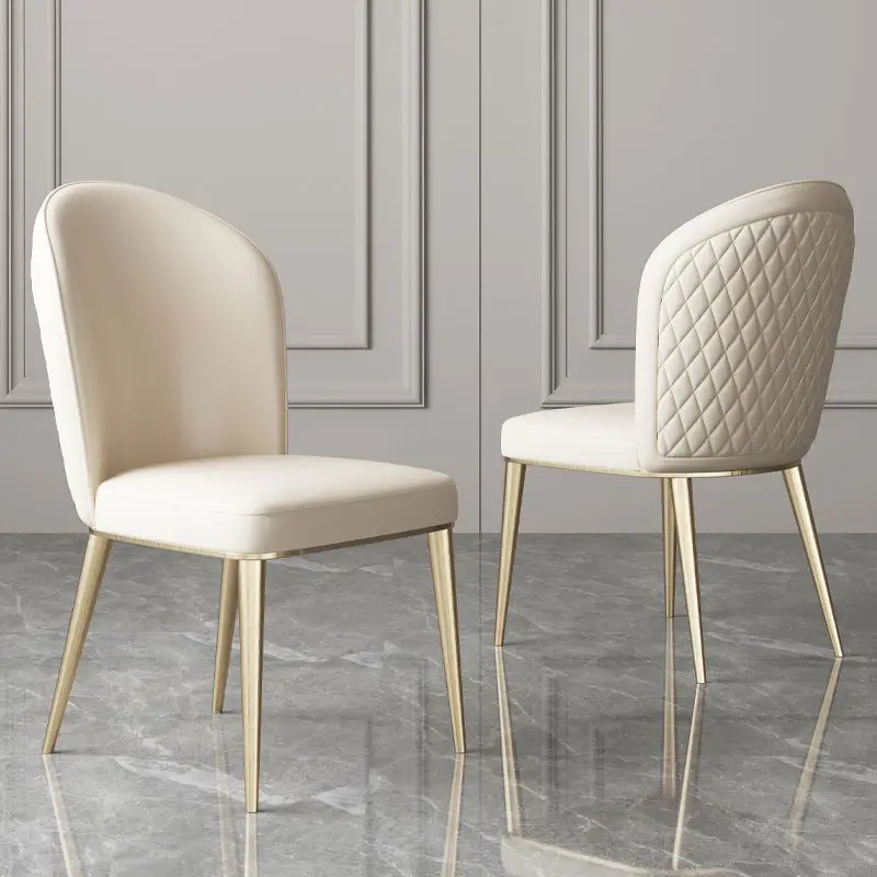 

Обеденный стул в скандинавском стиле, легкое роскошное современное простое мягкое кресло со спинкой, дизайнерское кожаное кресло для отеля, ресторана