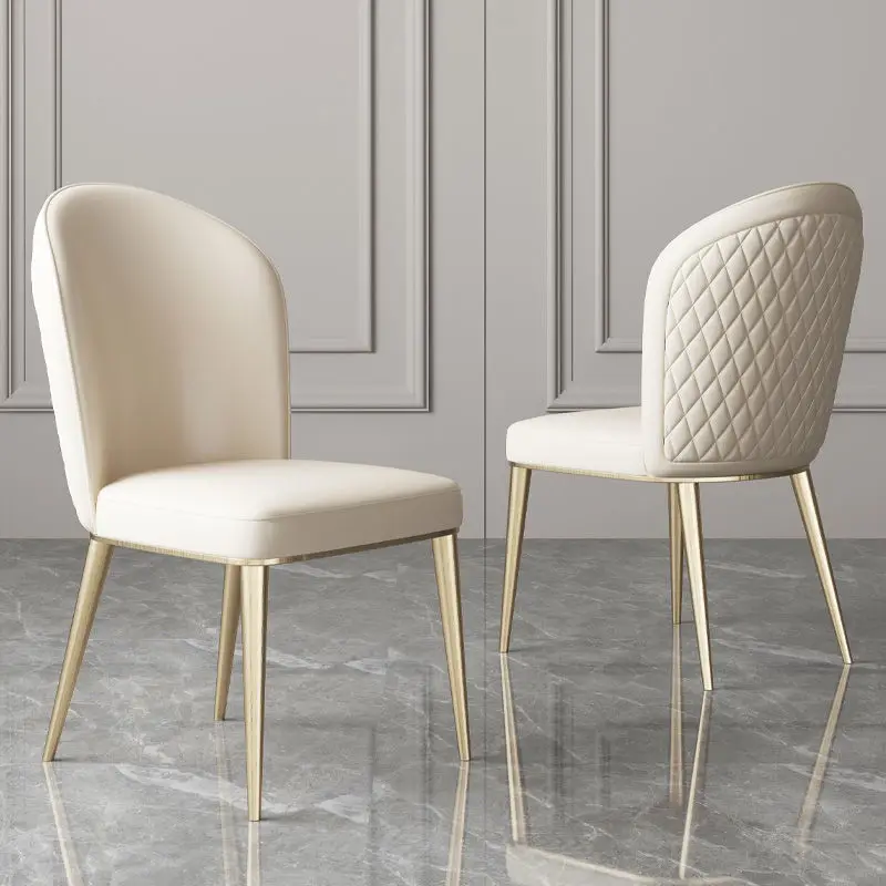 

Nordic Dining Chair Household Light Luxury Modern Simple Soft Bag Backrest Chair Italian Designer Hotel Restaurant Leather Chair