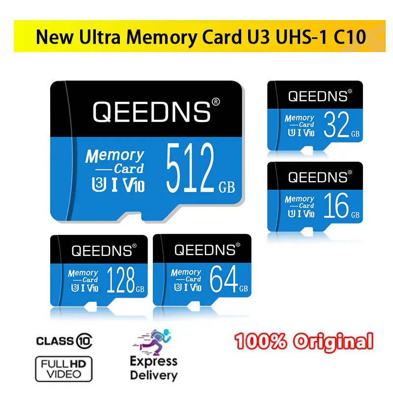

C10 Memory Card 128GB Class10 Micro TF/SD Card 8GB 16GB 32GB 64GB 256GB 512GB High Speed Mini SD TF Card Free Adapter