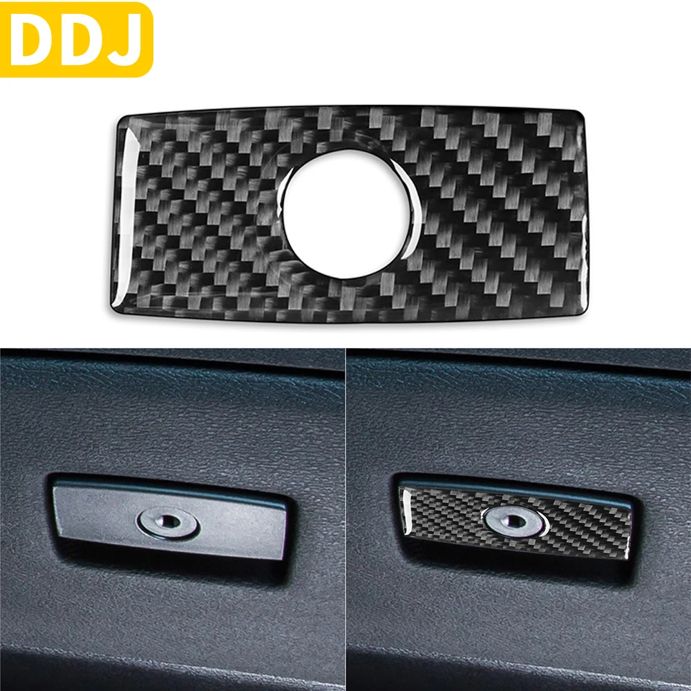 Real Carbon Fiber Interior Auto Glove Box Handle Trim Sticker For BMW
