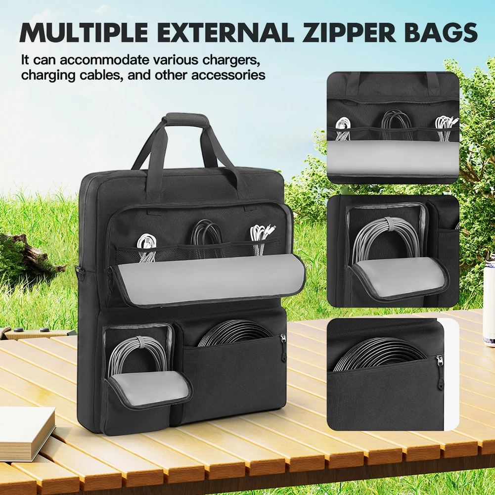 Solar Board Protective Handbag Waterproof Portable Protection Shoulder Bag Large Capacity for Portable Solar/BLUETTI 100W & 200W