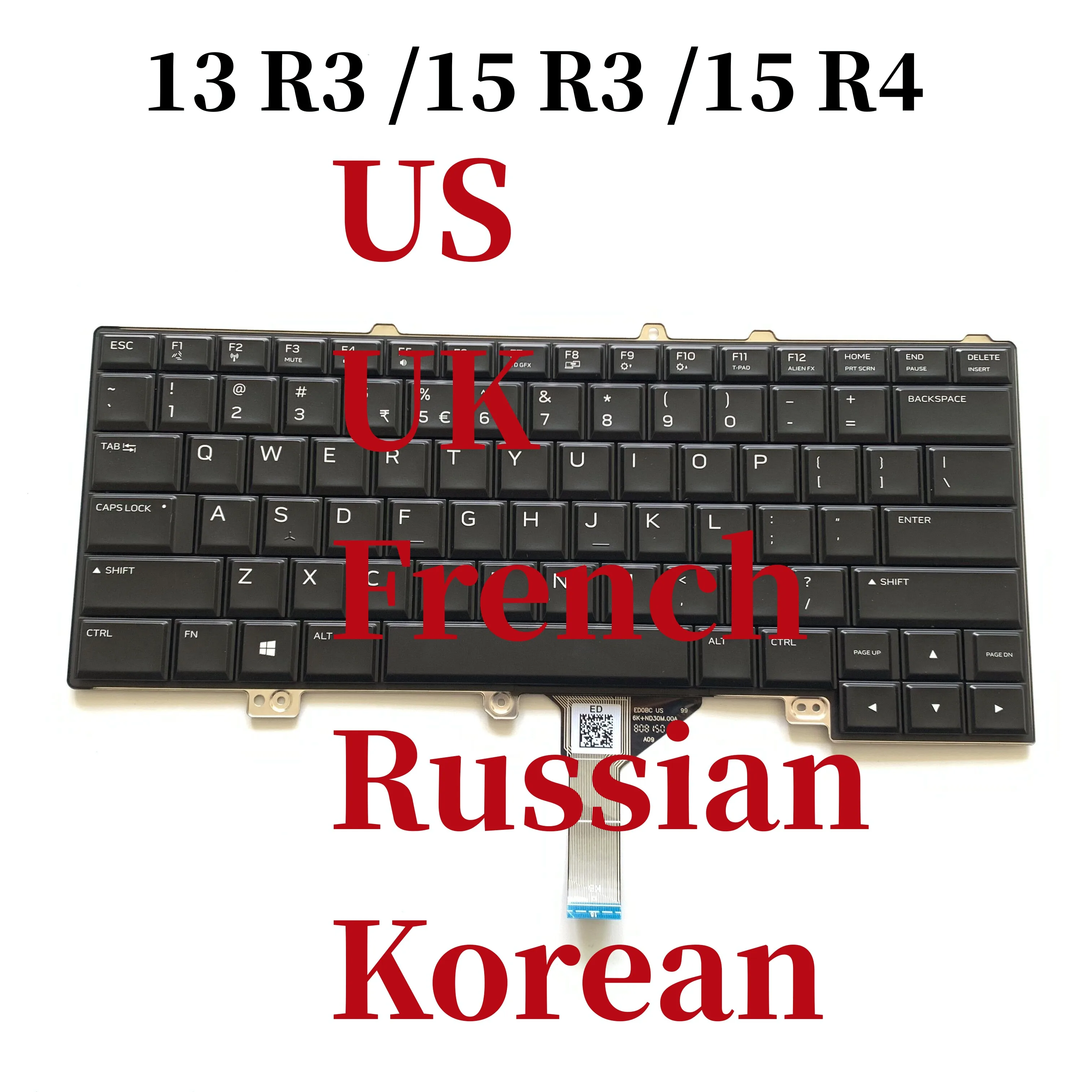 100%NEW original For DELL Alienware 13 R3 15 R3 15 R4 keyboard