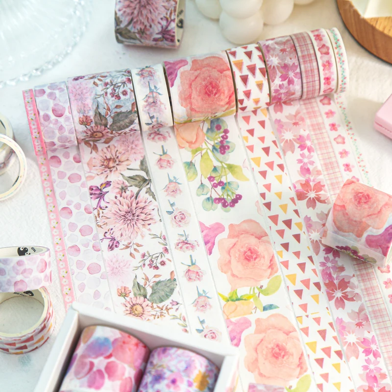 

10pcs Cute Basic color Washi Tape Box-Packed Scrapbook DIY Masking Tape School Stationery Girlish Heart Journal supplies