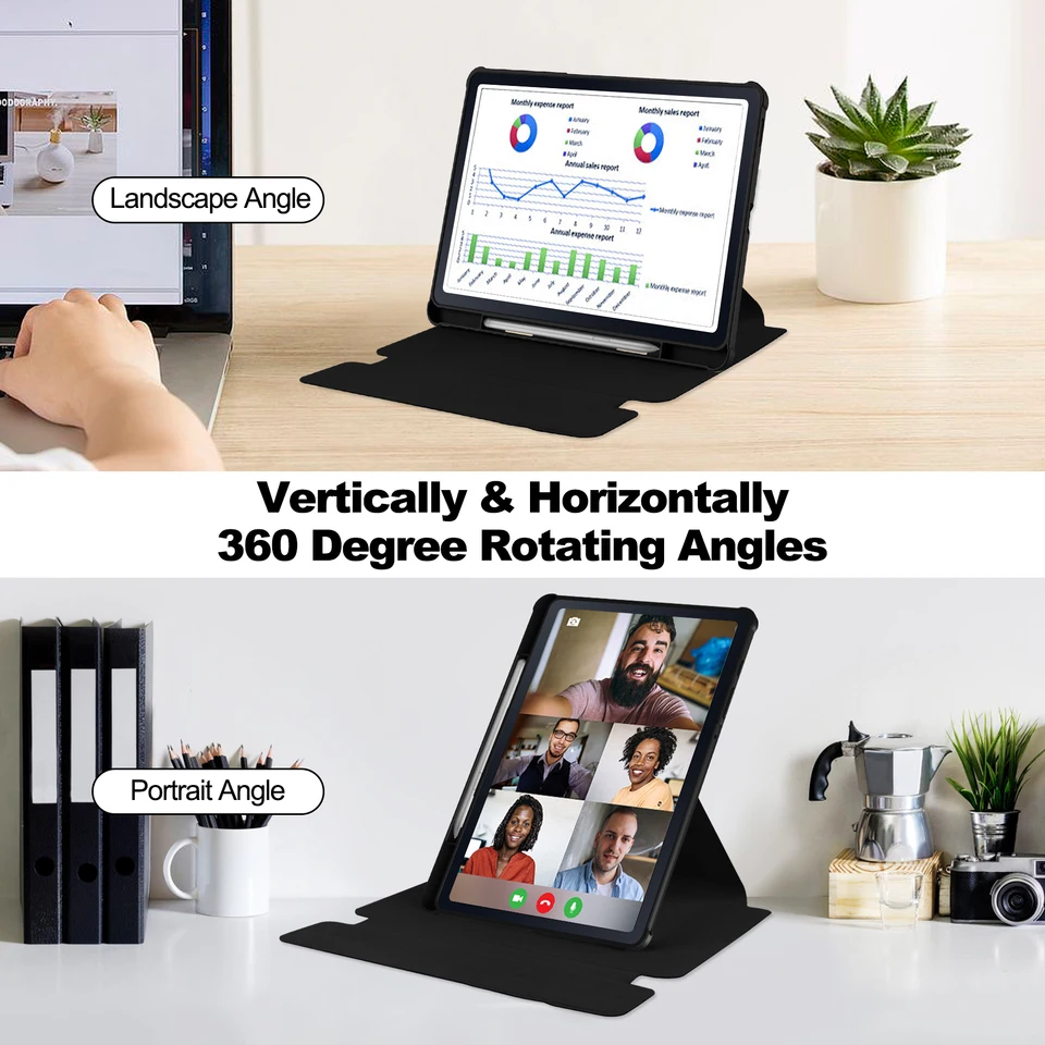 キーボード付きSamsung Galaxy Tab S6 Lite用ケース,360 ° 回転カバー