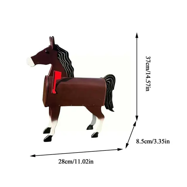 Garden Metal Animal Postafiók Szobrászat Vízálló Letter Box Ló Tehén Csirke A Kerti Udvarhoz U3I8 - Image 6