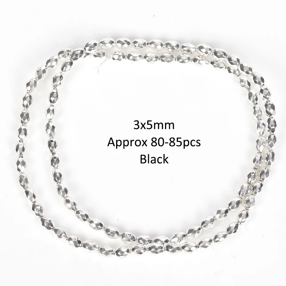 Natürliche Stein 3x5mm Bunte Überzogen Facettierte Reis Form Hämatit Charms Spacer Perlen Für Schmuck Machen Diy Armband zubehör – Detail 17
