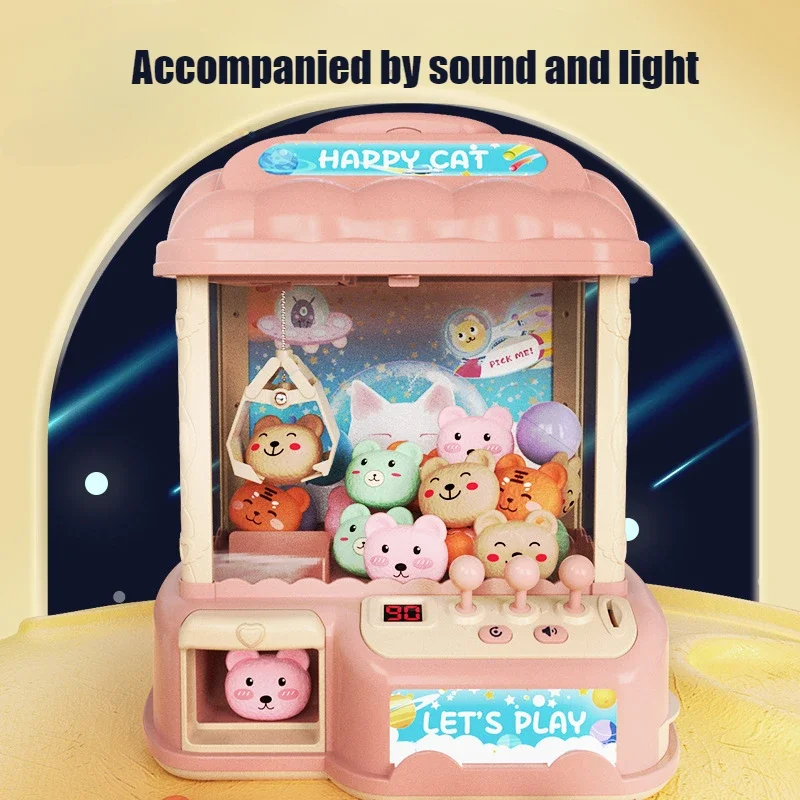 Coin Operated Children Clip Machine Cute Doll Twisting Machine Mini Household Sound and Light Toys Claw Arcade Crane Indoor Toys 2