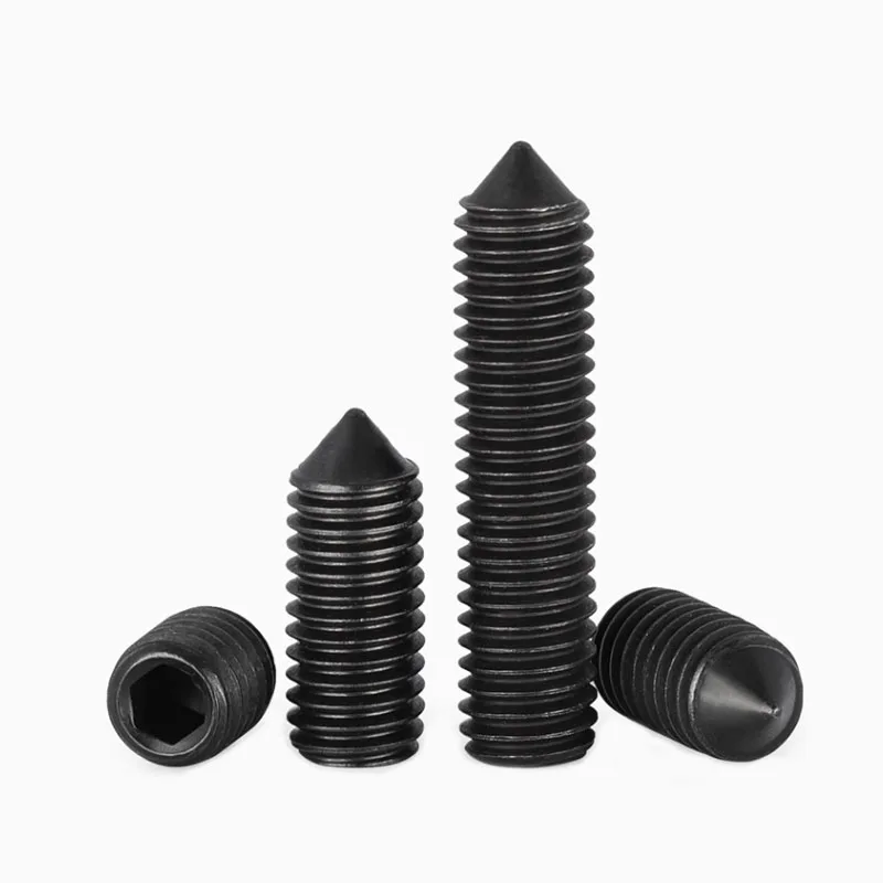 

M1.6 M2 Black 12.9 Alloy Steel Hexagon Socket The Tip Cup Point Set Screw Allen Socket Head Set Screw End Grub Headless Screws