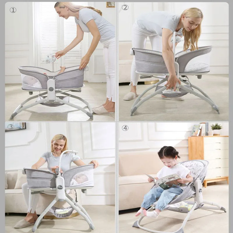 Baby resting chair portable Baby Electric Baby Shaker Can sit or lie down rocking chair for kids Comforting Chair Basket Cradle - 2