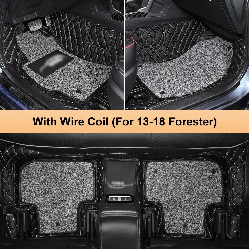 

Microfiber Leather Car Floor Carpets Mats Surround Foot Pad Wire Mat Fit For Subaru Forester Legacy Outabck XV 2013-2018