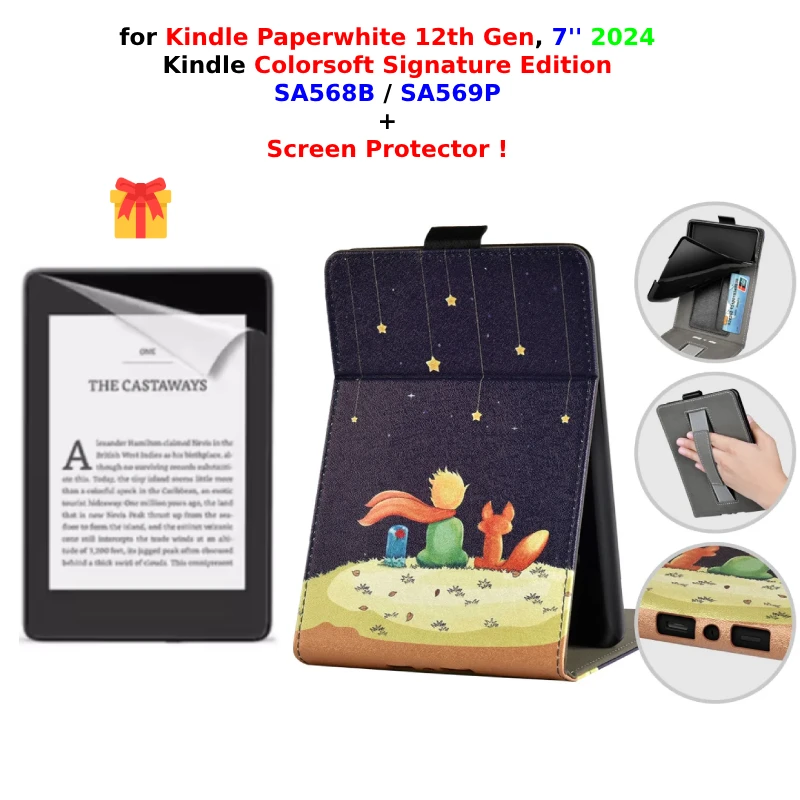 ColorSoft Signature Edition Case with Screen Protector and Hand Strap for 7 Devices, 2024 Release