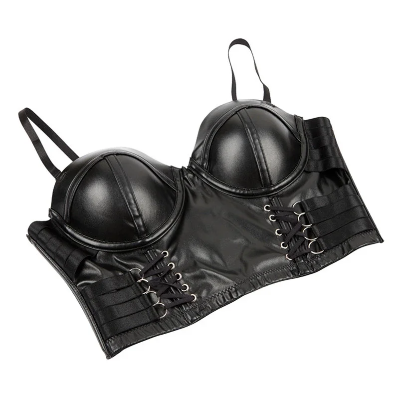 Waist Corset Corset Bustier Top Lace Corset Women Corset Crop Top Gothic Black Leopard Faux Leather Push Up Overbust Corset Bustier Bra with Straps Fashion Streetwear