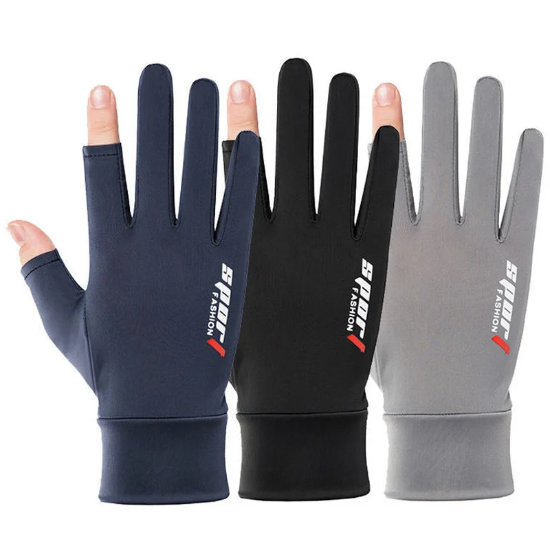 

Перчатки для сенсорного экрана унисекс, шелковые уличные велосипедные перчатки с закрытыми пальцами, спортивные перчатки для вождения и рыбалки