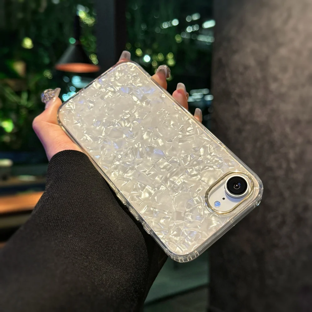 Luxury Aurora Glossy Shell Pattern Shockproof Case with Bright Laser Finish