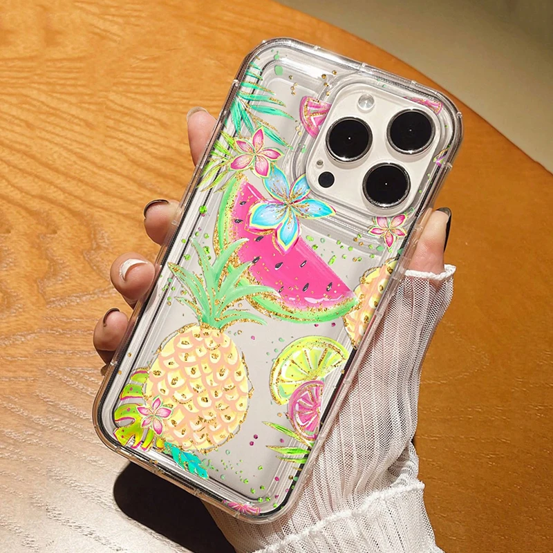 Summer Fruit Flower Pattern Phone Case For Samsung Galaxy S26 S25 S24 S23 Ultra 5G S22 Plus S21 FE A15 A35 A55 A54 A53 A34 Cover — view 3
