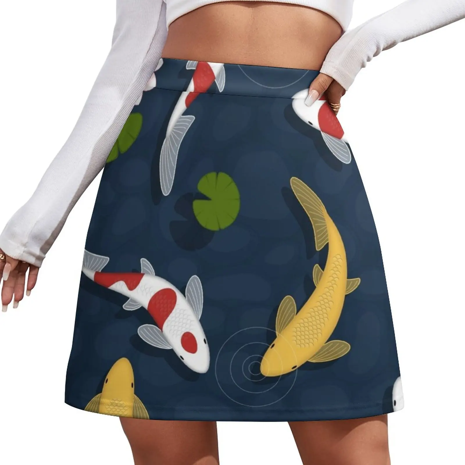 

Japanese Koi Fish Pond Mini Skirt Skirt shorts luxury clothes women