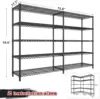 Wide Storage Shelves 70.9" H Wire Shelving Unit Load 1600 LBS 5 Tier Metal Shelving for Storage Rack Heavy Duty M 2