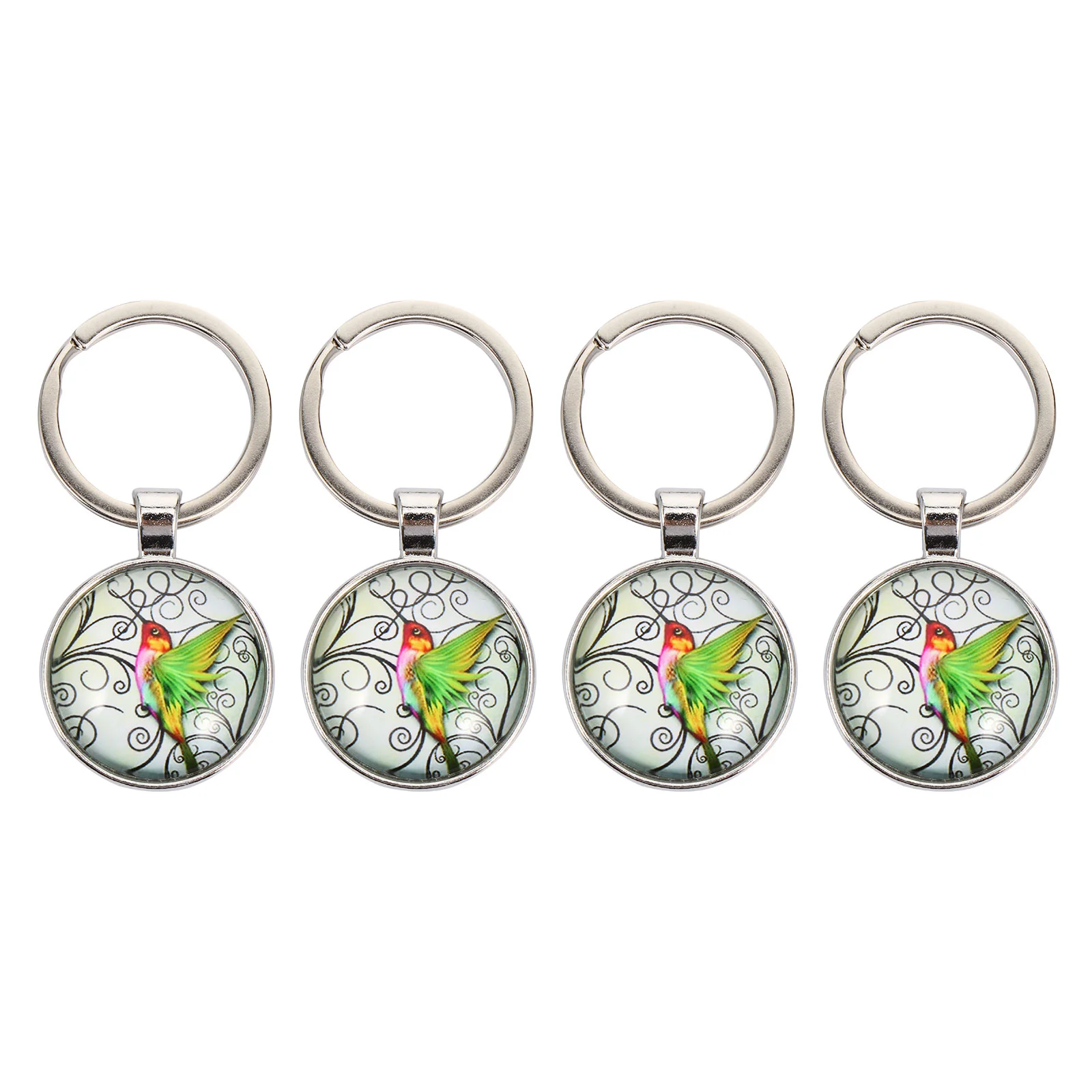 

4 Pcs Car Accessories Little Hummingbird Keychain Rings Decorative Keyrings Glass Keychains Chic