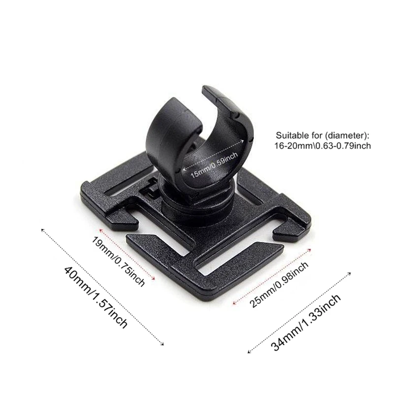 Flashlight Holder Swivel U Ring Flashlight Work Backpack Lamp Outdoor Hike Climb Pack Light Holder Water Pipe Pole Tool Clamp Shoulder Tape Clip