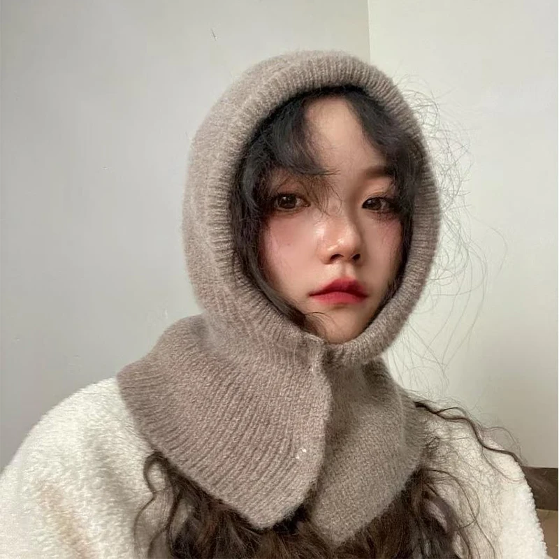 Korean Balaclava Fashion Pullover Knitted Hat Women Men