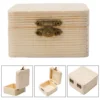 1pcs Wooden Storage Box Plain Natural Wooden Packing Box Storage Box Gift Box Plain Wood With Lid Multifunction Hinged Boxes 5