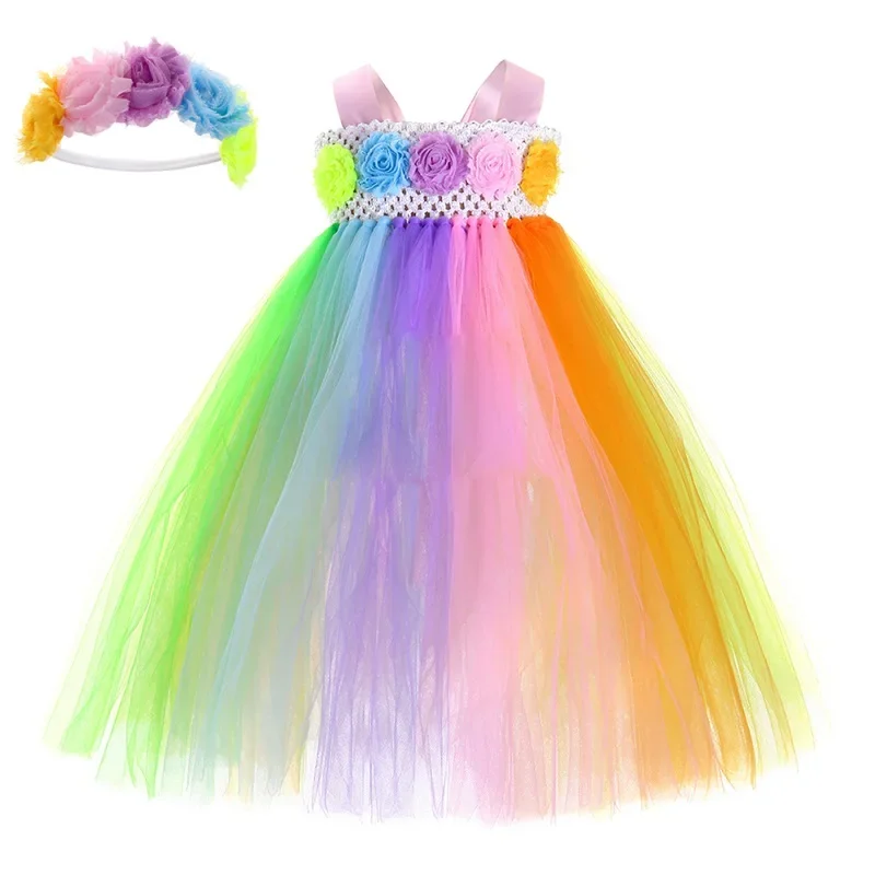 thumbnail image 1 of Vestido de tutú de hada arcoíris para niñas con juego de alas, vestido de princesa para fiesta de cumpleaños de niños, vestido de baile, disfraz de hada de Halloween para bebés y niños, 1 of 5